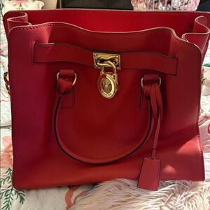 Michael Kors Scarlet Satchel with Gold Accents